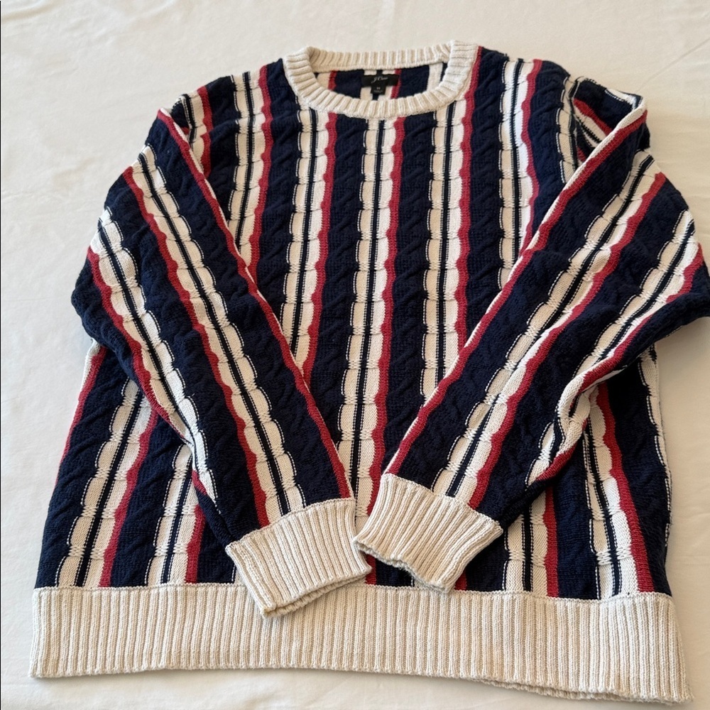 J. Crew Multicolor Striped Crewneck Sweater